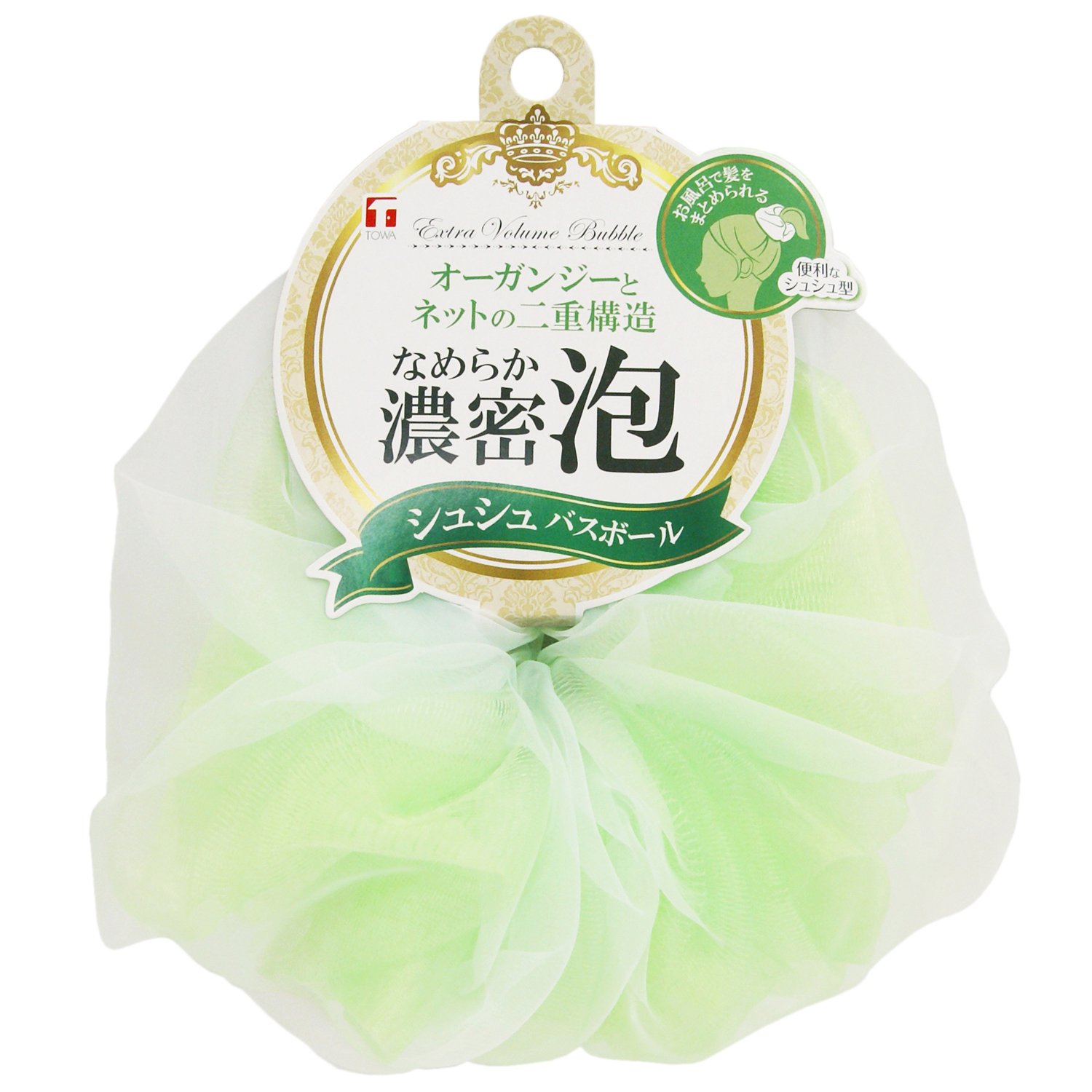 Amazon.co.jp: 東和産業 泡立てネット シュシュ バスボール グリーン